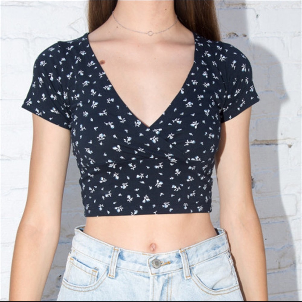 Brandy Melville floral wrap/tie top